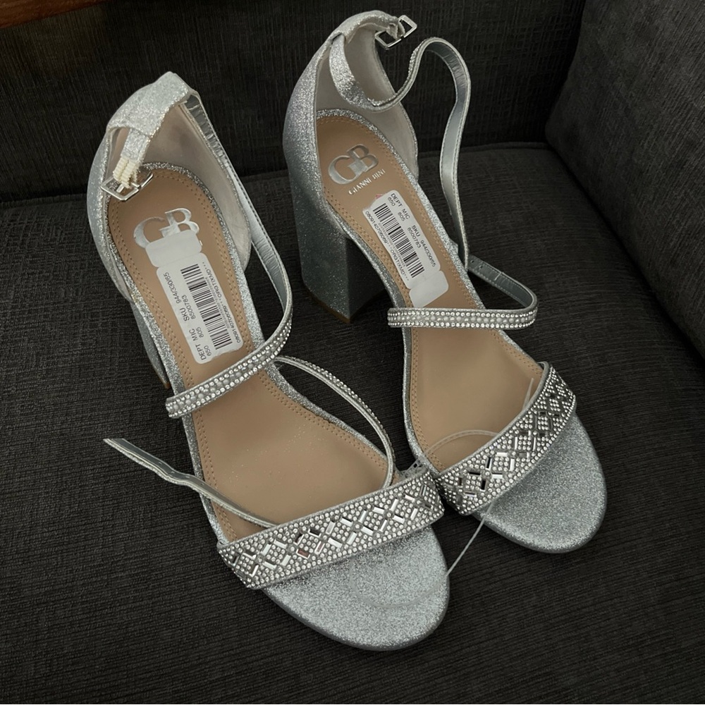 Gianni Binni Silver Glitter Women's Heels